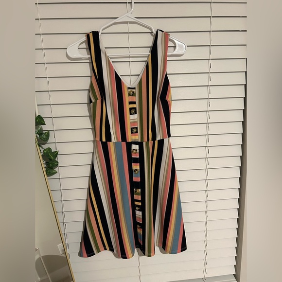BCX Striped Button Down Skater Dress - Picture 1 of 5
